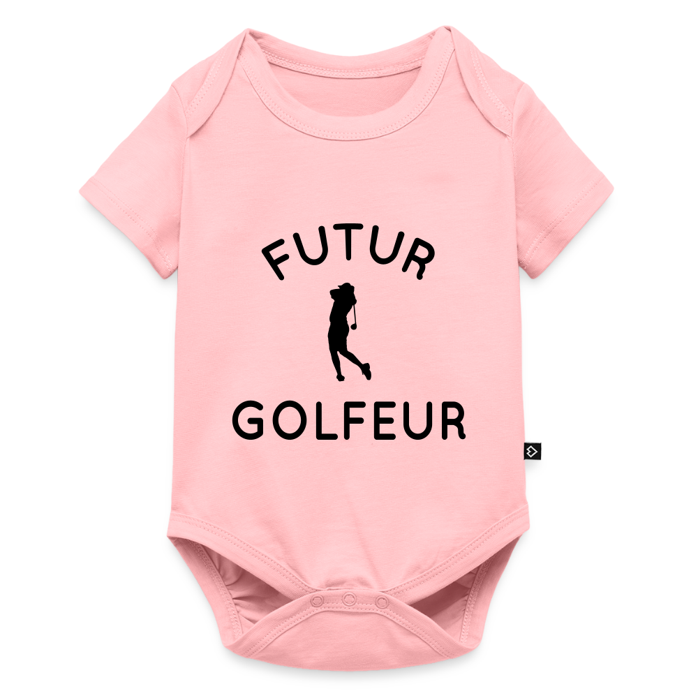 Body Bébé bio manches courtes - Futur golfeur - rose