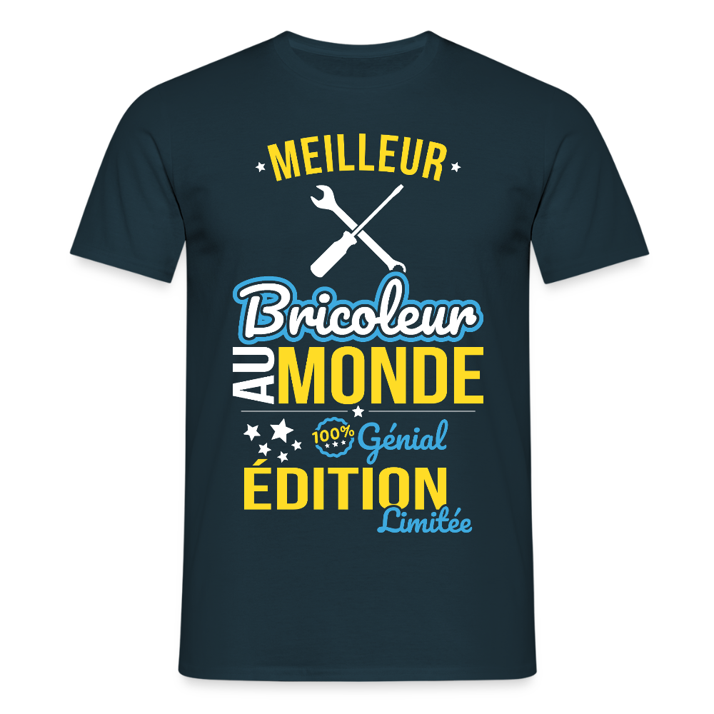 T-shirt Homme - Meilleur Bricoleur au monde - 100% génial - marine