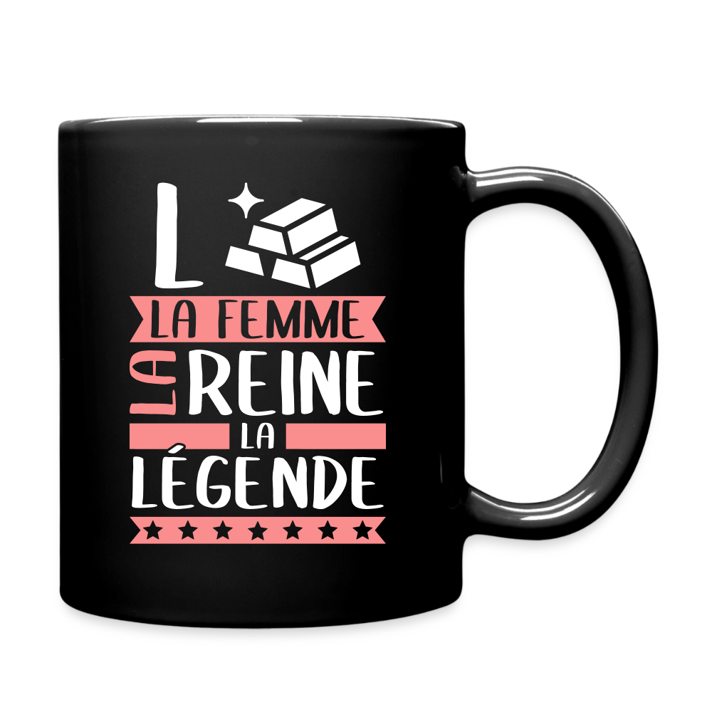 Mug uni Laure rébus – La femme, la reine, la légende - noir
