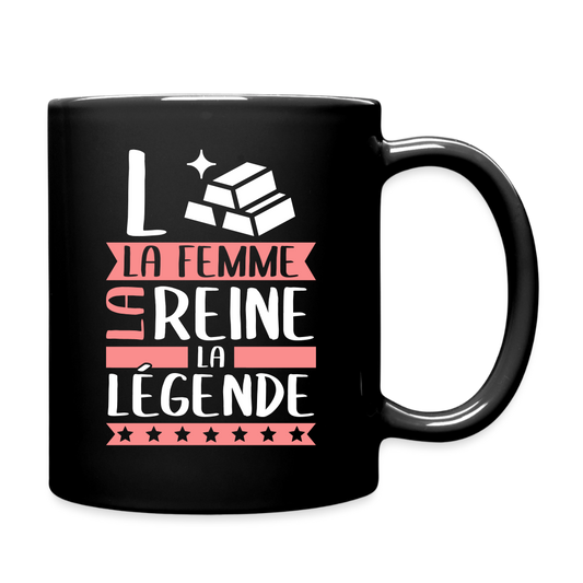 Mug uni Laure rébus – La femme, la reine, la légende - noir