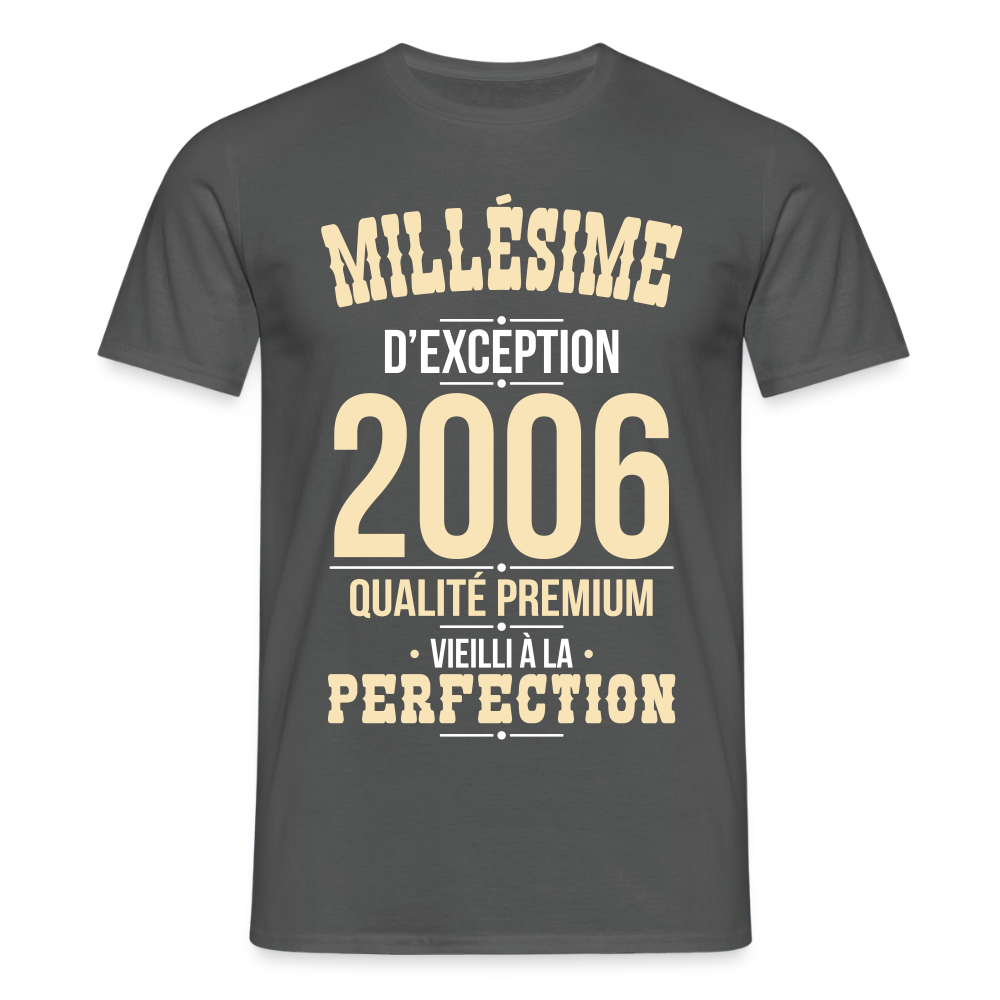 T-shirt Homme 20 Ans 2006 – Millésime d’Exception - charbon