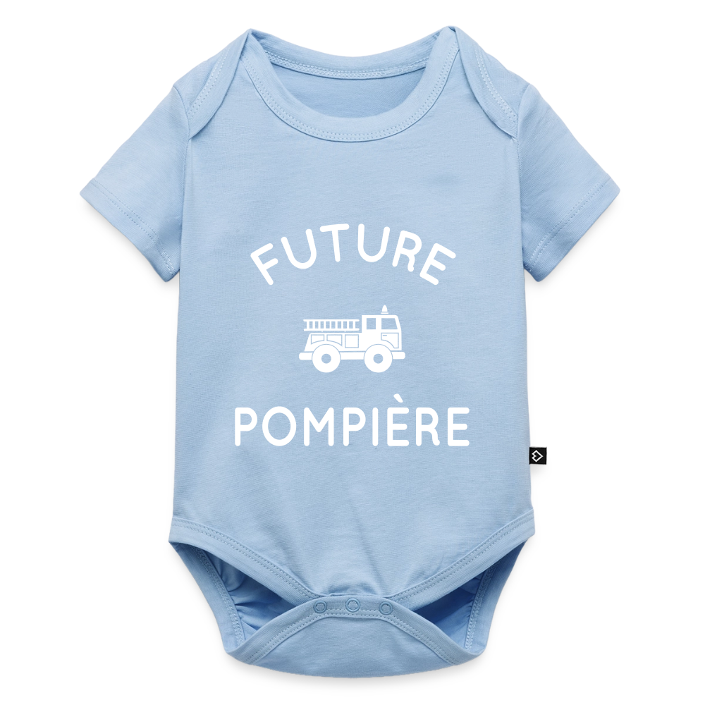 Body Bébé bio manches courtes - Future pompière - bleu clair