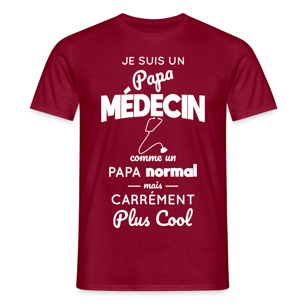 T-shirt Homme - Papa médecin plus cool - rouge brique