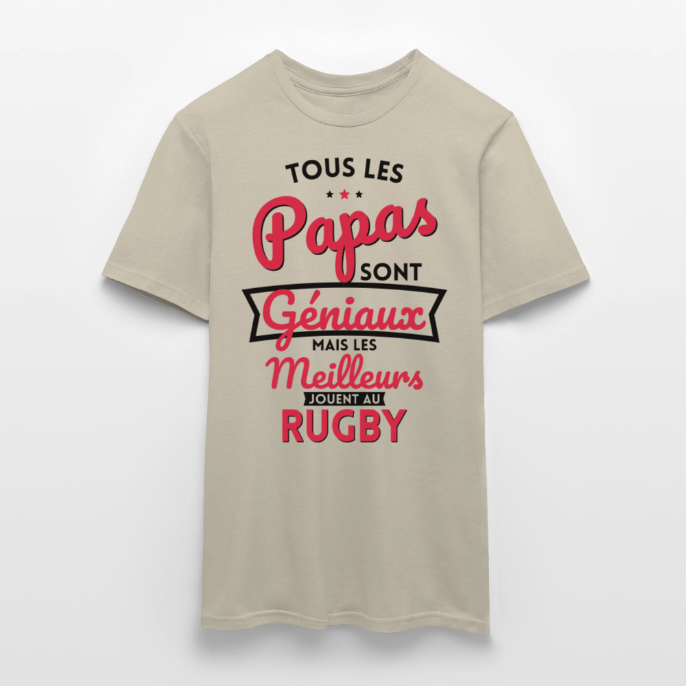 T-shirt Homme - Papas géniaux - Les meilleurs jouent au rugby - beige sable
