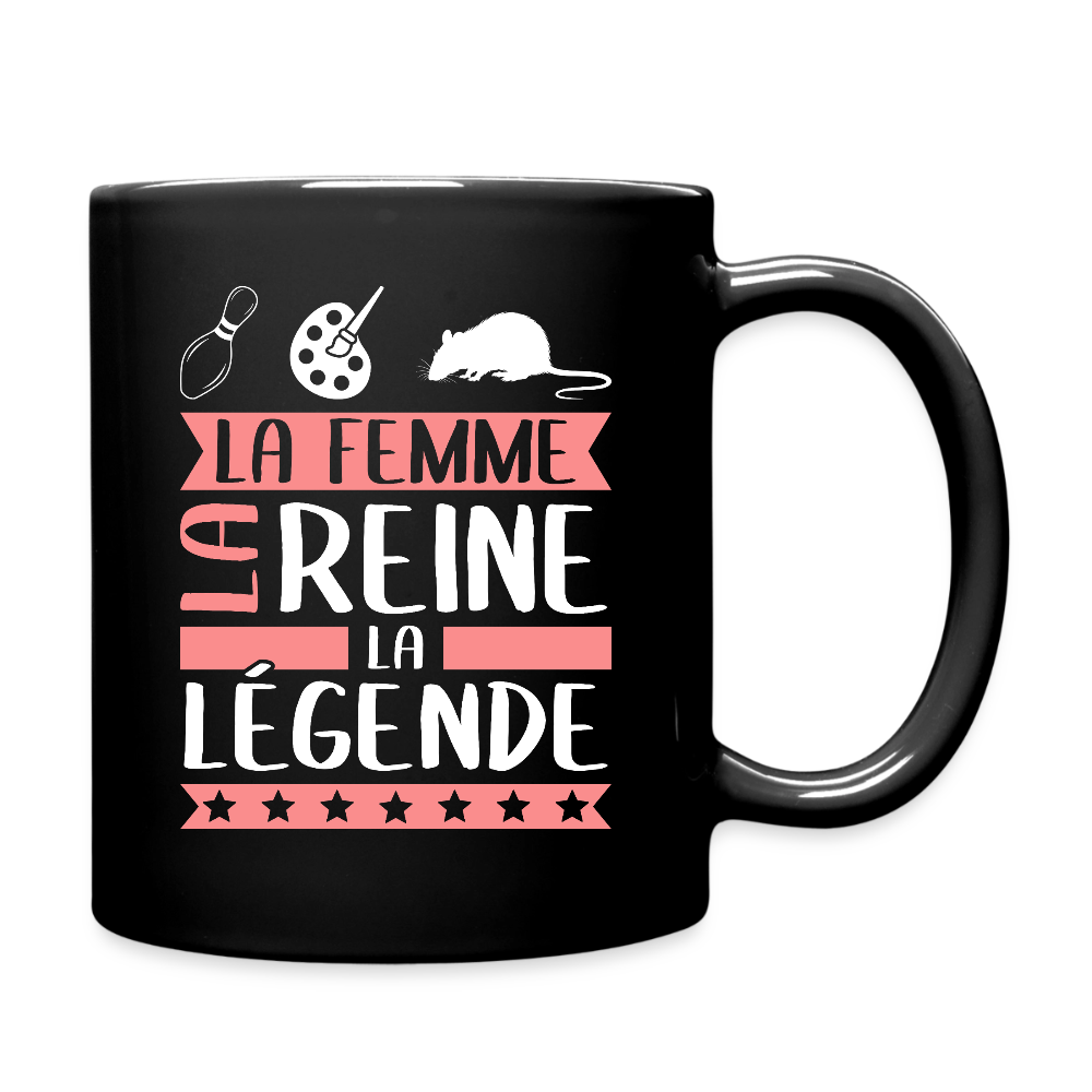 Mug uni Chiara rébus – La femme, la reine, la légende - noir