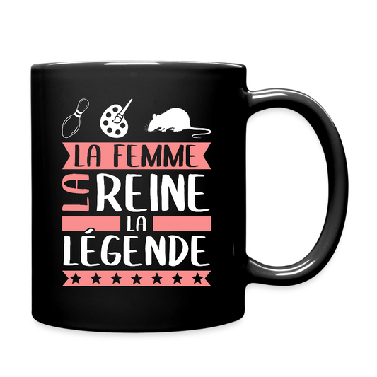 Mug uni Chiara rébus – La femme, la reine, la légende - noir