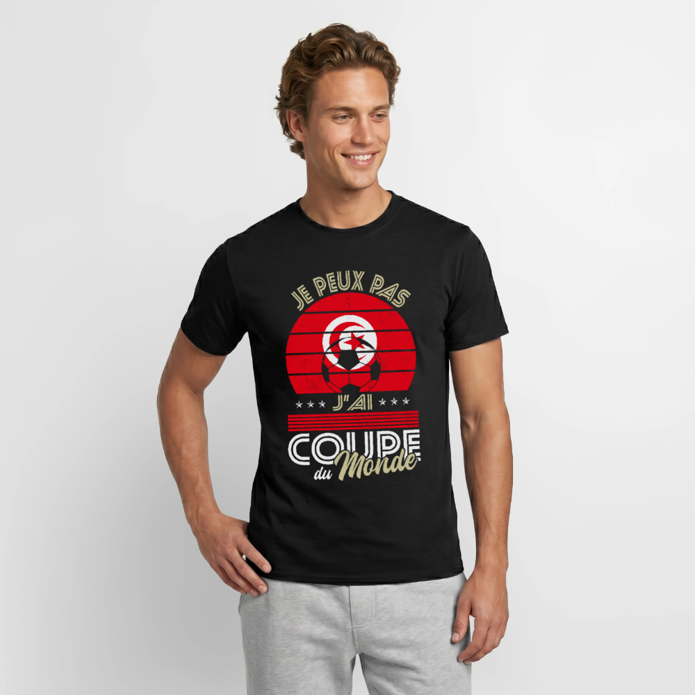 T-shirt Homme - Je peux pas j'ai Coupe du Monde - Tunisie - noir