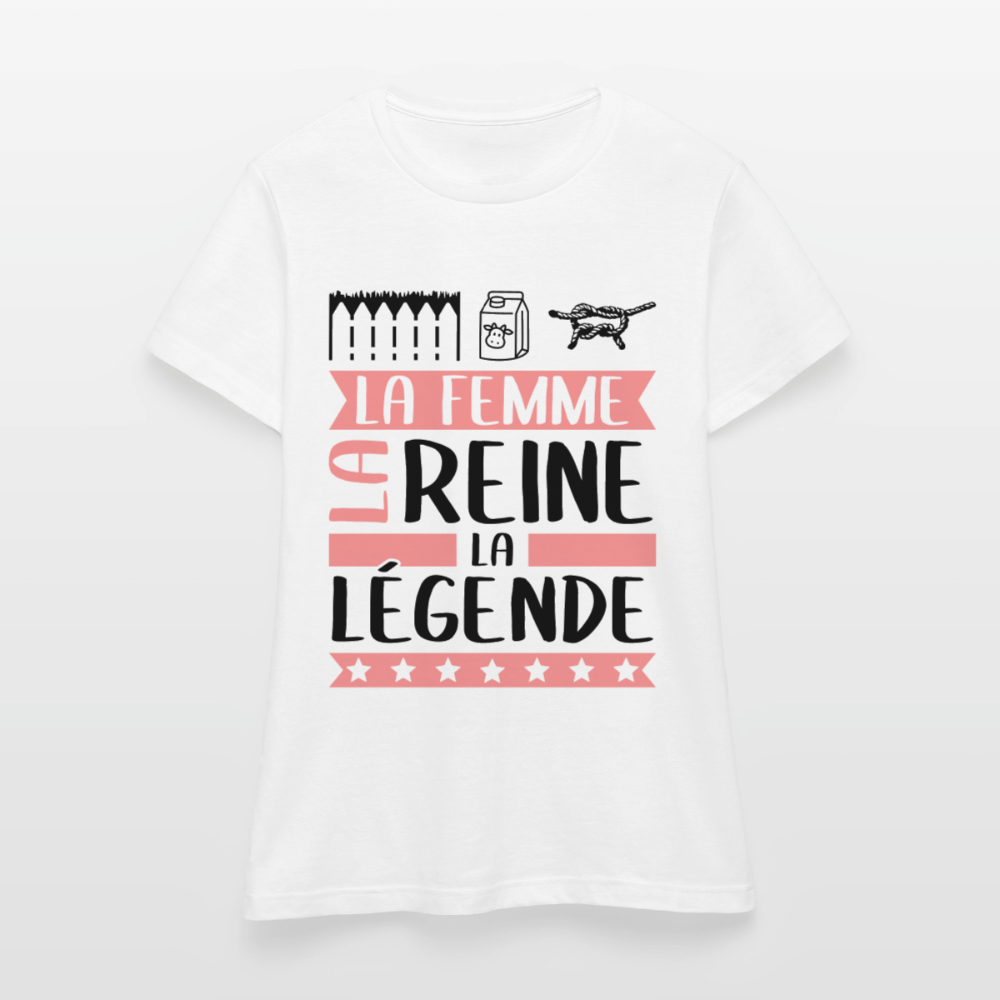T-shirt femme coloris clair Hélène rébus – La femme, la reine, la légende - blanc