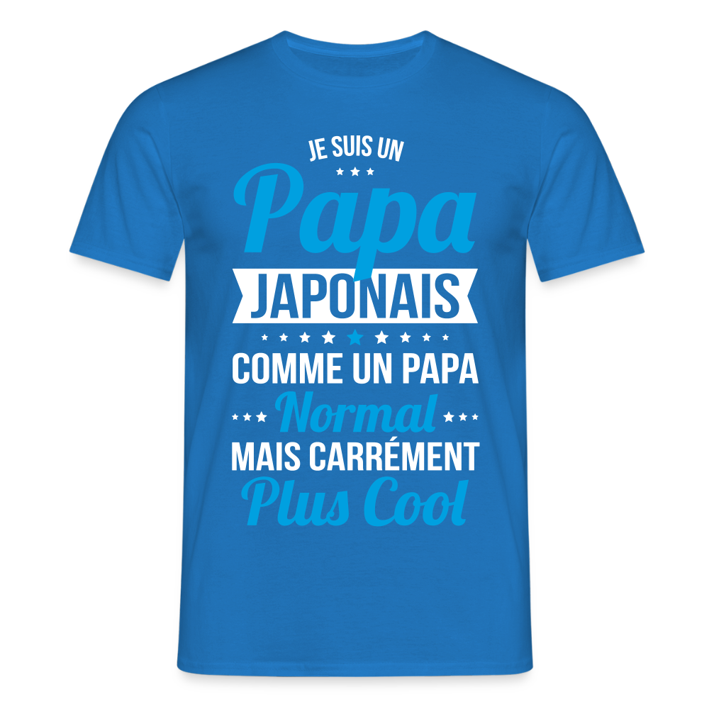 T-shirt Homme - Papa Japonais Plus Cool - bleu royal