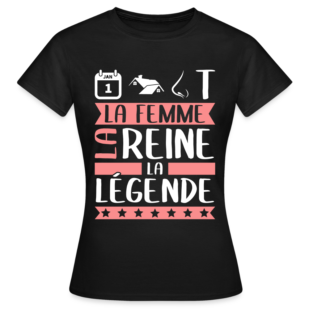 T-shirt femme Antoinette rébus – La femme, la reine, la légende - noir