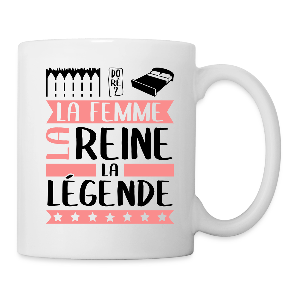 Mug blanc Emilie rébus – La femme, la reine, la légende - blanc