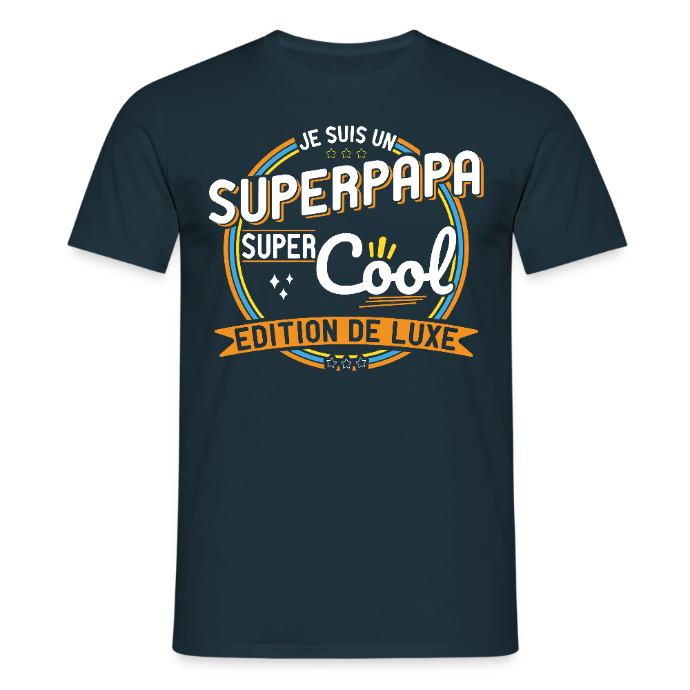 T-shirt Homme - Je suis un Super papa super cool - marine