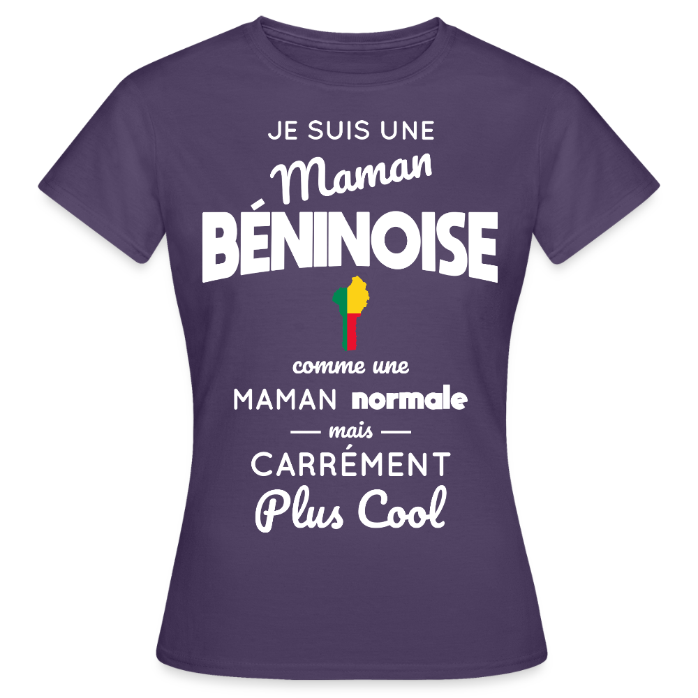 T-shirt Femme - Maman Béninoise plus cool - violet foncé