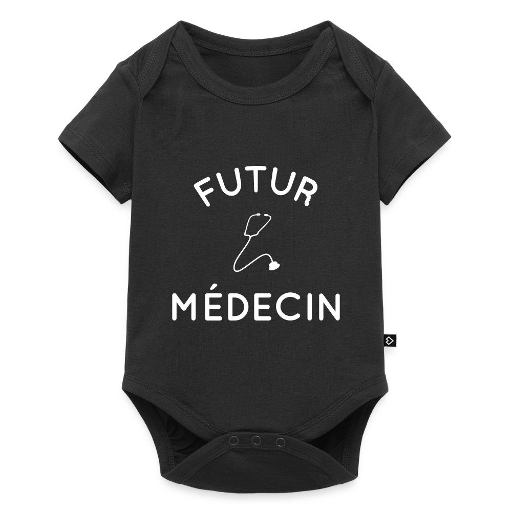Body Bébé bio manches courtes - Futur médecin - noir
