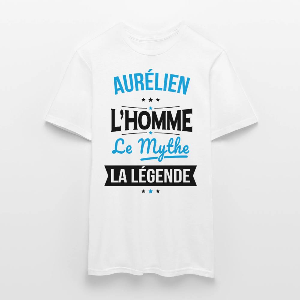 T-shirt Homme - Aurélien - l'Homme - le Mythe - la Légende - blanc