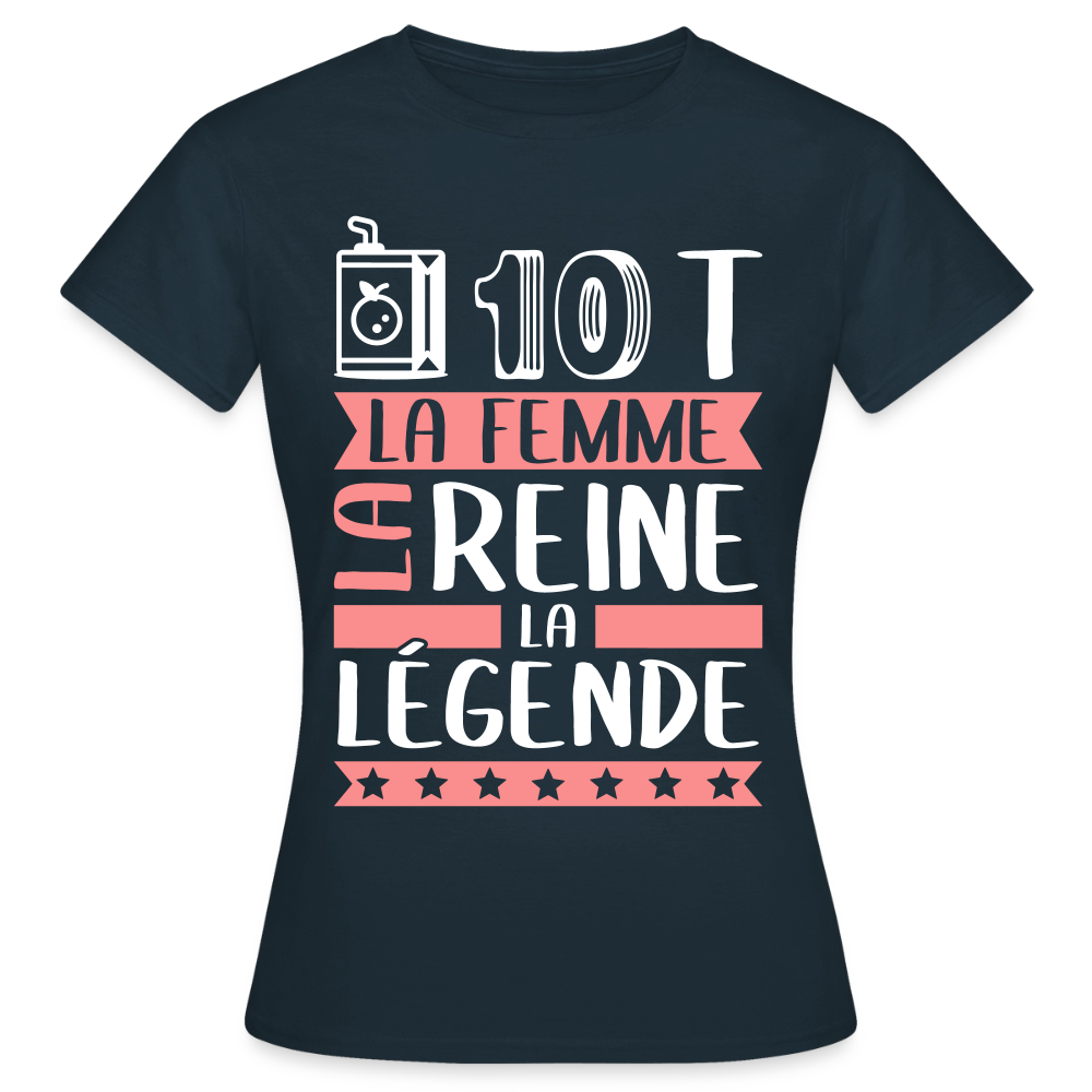 T-shirt femme Judith rébus – La femme, la reine, la légende - marine