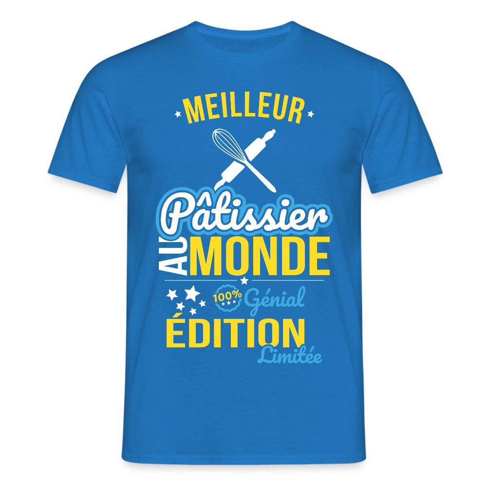T-shirt Homme - Meilleur Pâtissier au monde - 100% génial - bleu royal