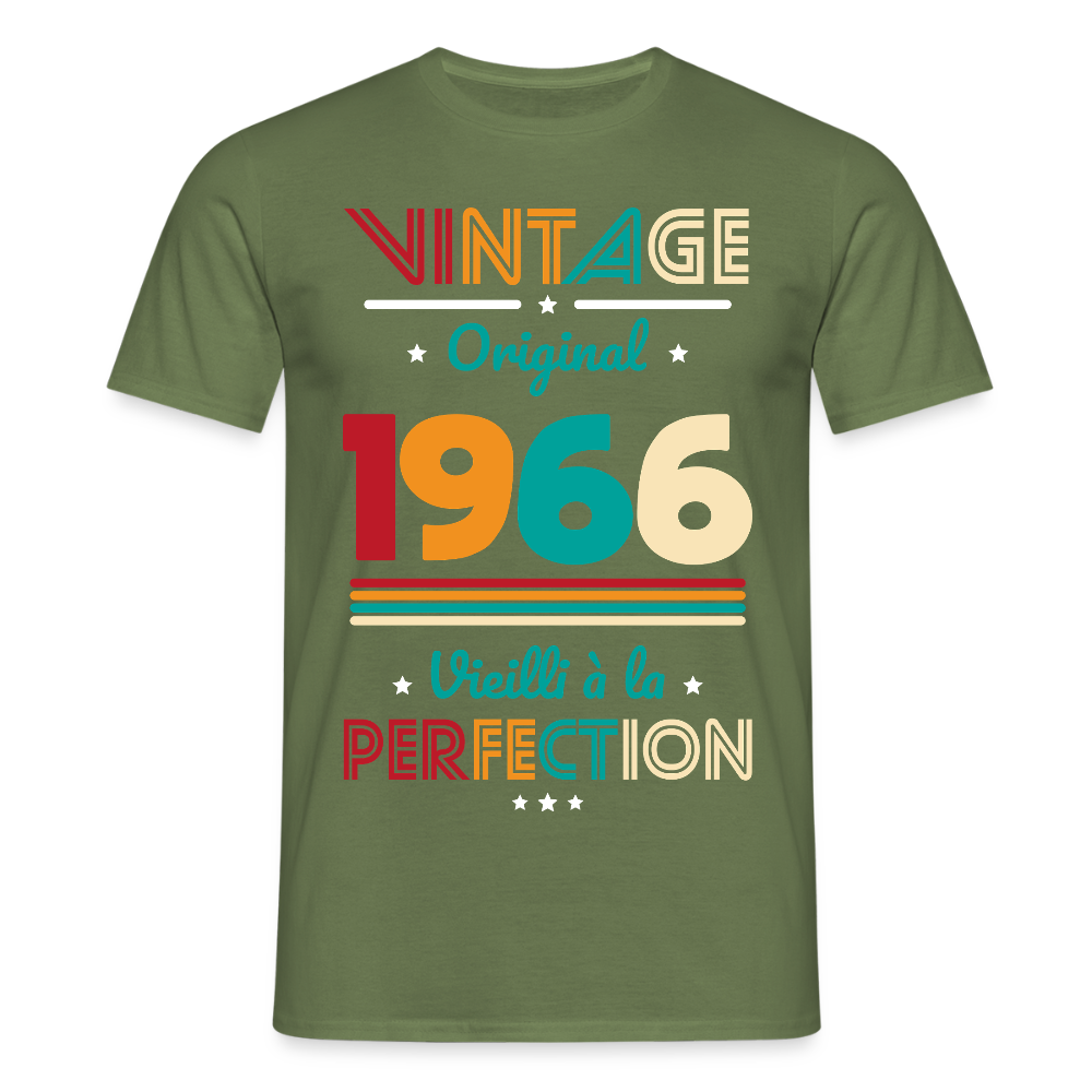 T-shirt anniversaire homme 60 ans – Vintage, original, 1966 - vert militaire