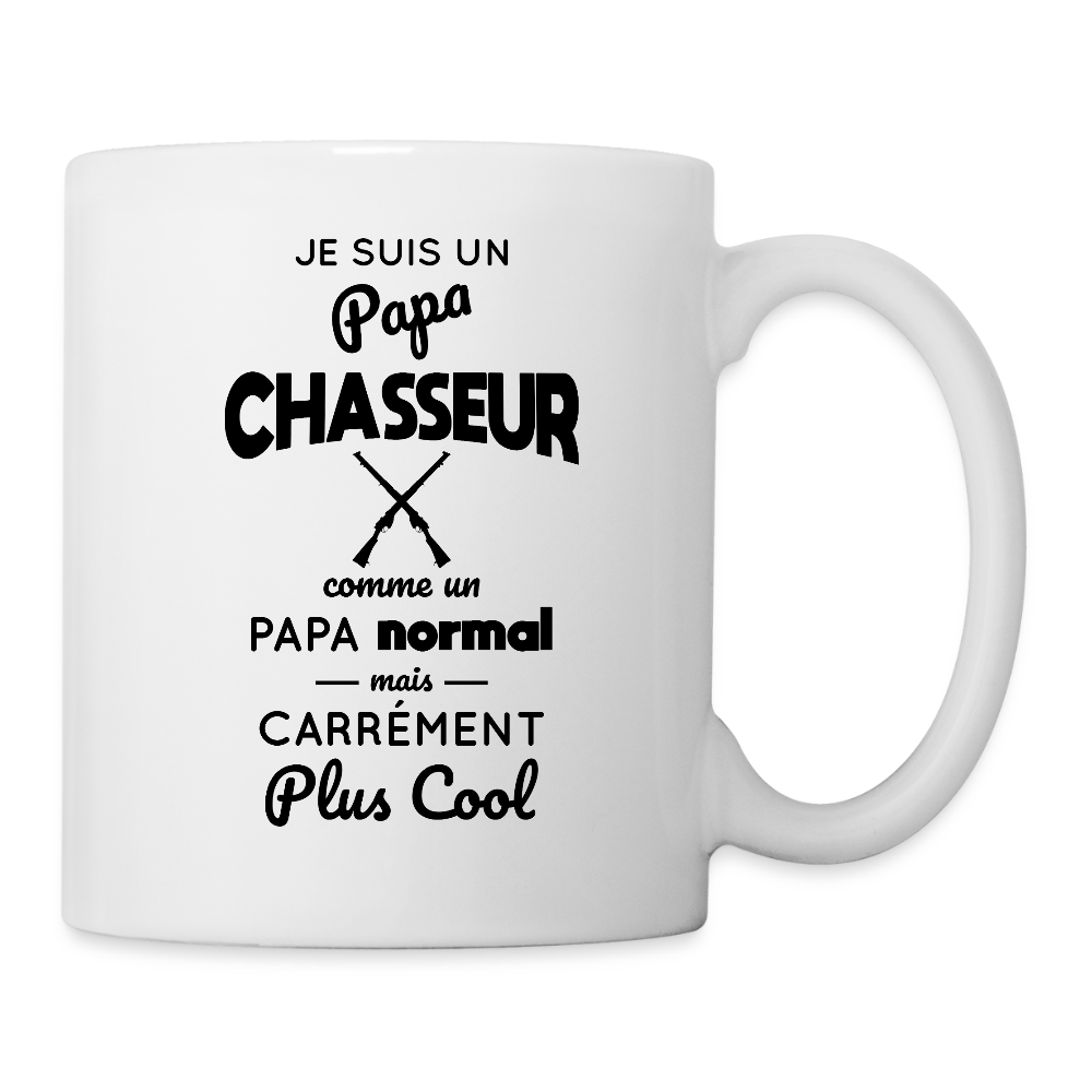 Mug blanc - Papa chasseur plus cool - blanc