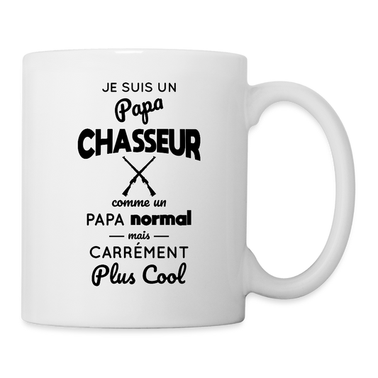 Mug blanc - Papa chasseur plus cool - blanc