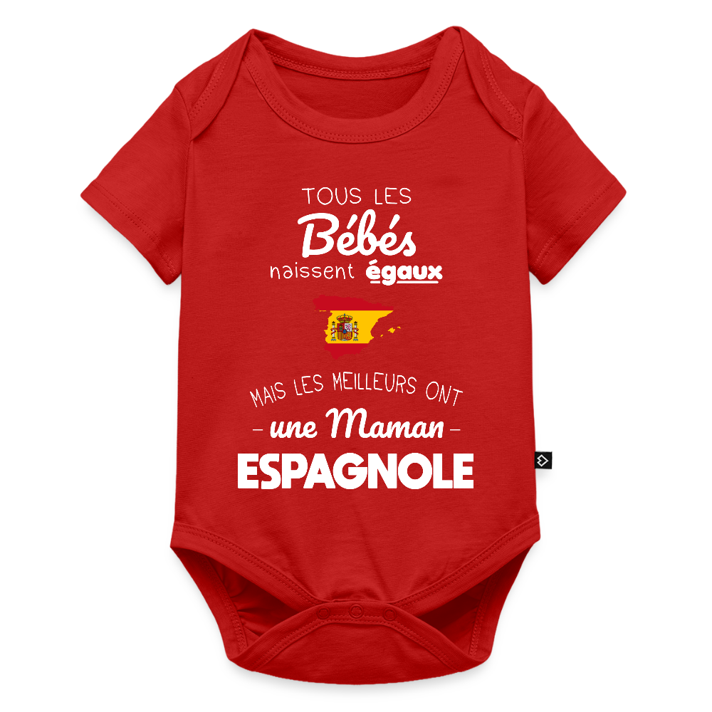 Body Bébé bio manches courtes - Les Meilleurs Ont Une Maman Espagnole - rouge
