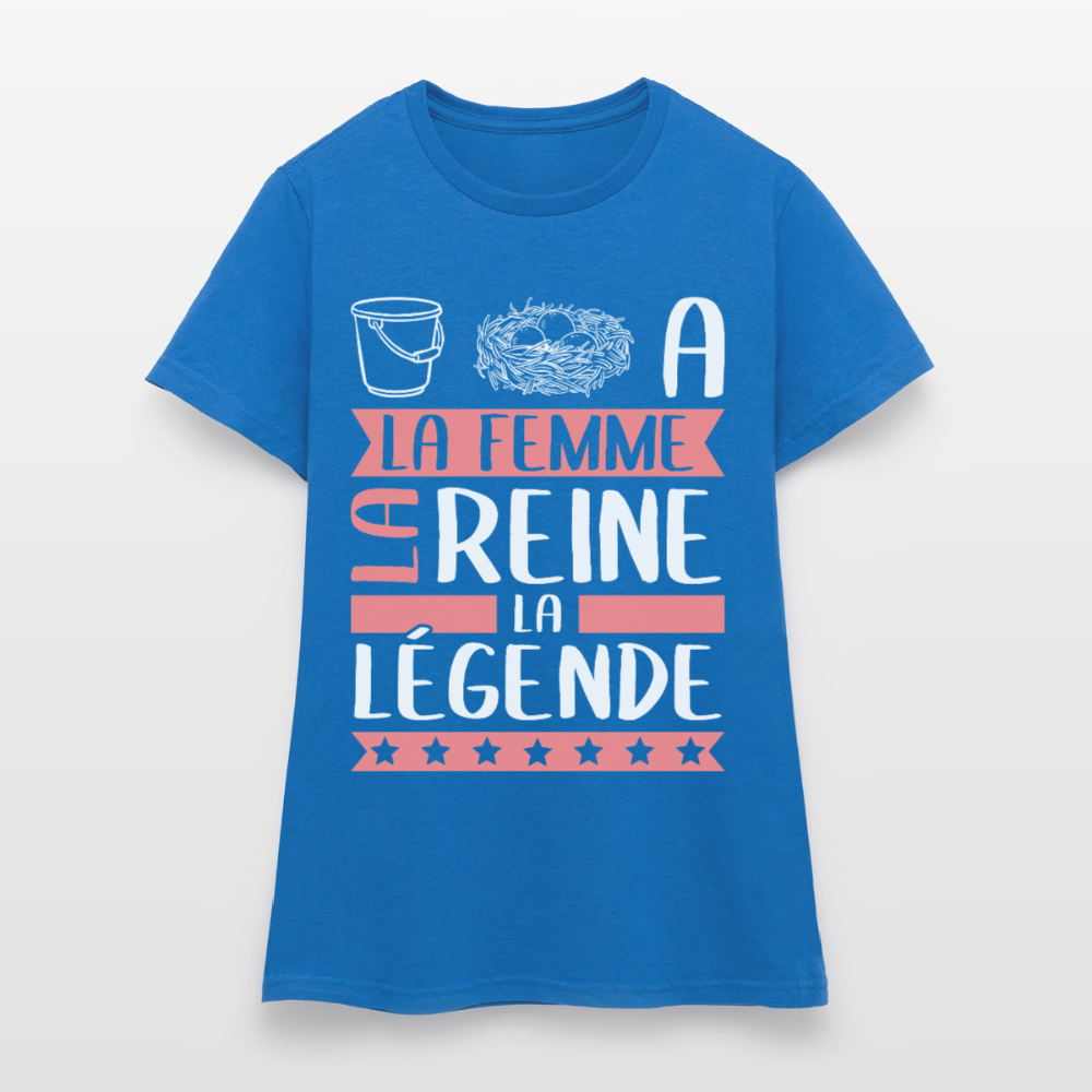 T-shirt femme Sonia rébus – La femme, la reine, la légende - bleu royal
