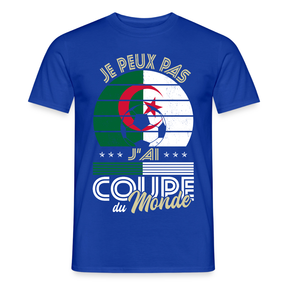 T-shirt Homme - Je peux pas j'ai Coupe du Monde - Algérie - bleu foncé