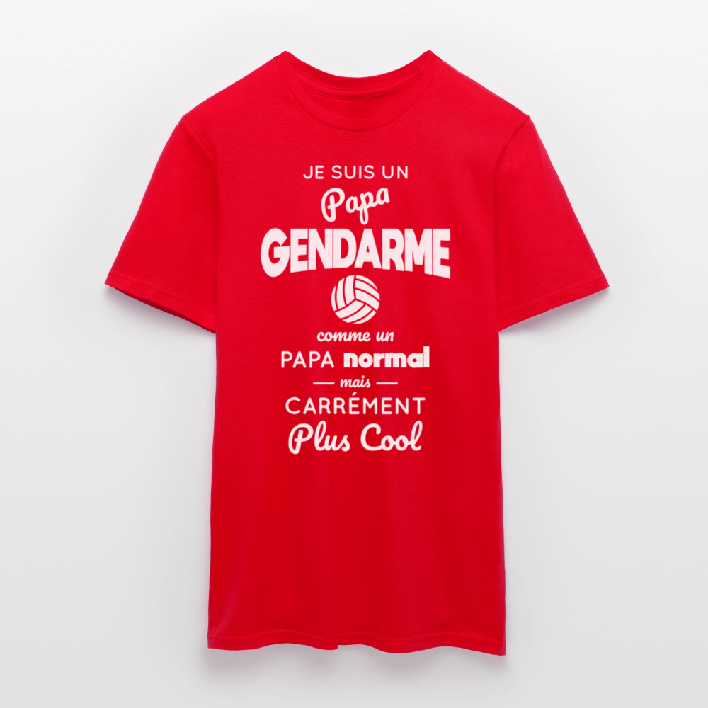 T-shirt Homme - Papa gendarme plus cool - rouge