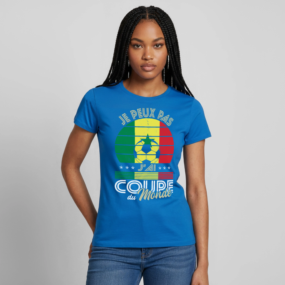 T-shirt Femme - Je peux pas j'ai Coupe du Monde - Sénégal - bleu royal