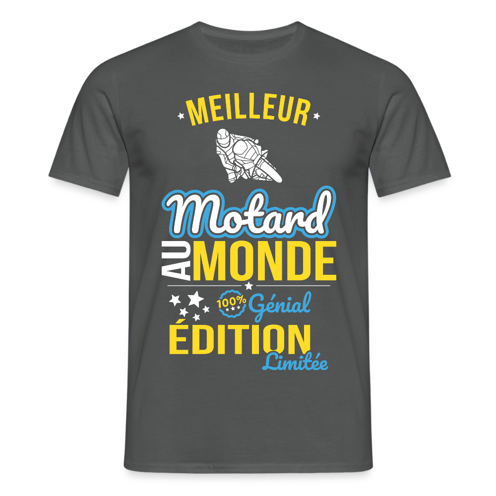 T-shirt Homme - Meilleur Motard au monde - 100% génial - charbon