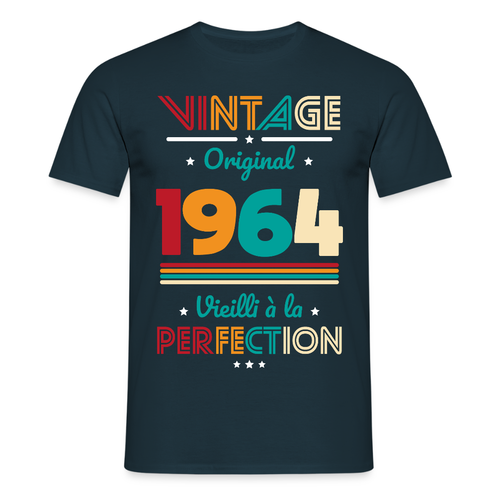 T-shirt Homme - Anniversaire 61 Ans - Vintage Original 1964 - marine
