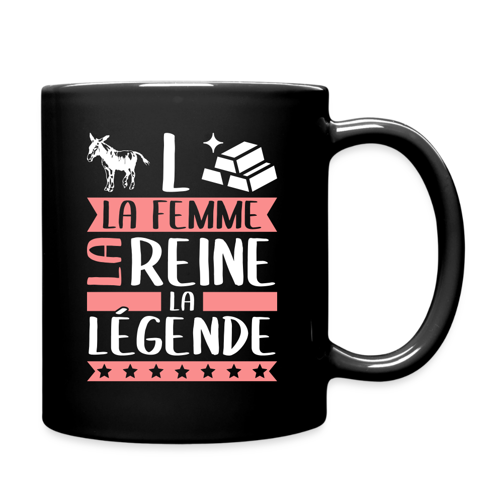 Mug uni Anne-Laure rébus – La femme, la reine, la légend - noir