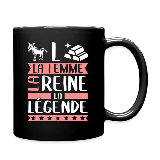Mug uni Anne-Laure rébus – La femme, la reine, la légend - noir