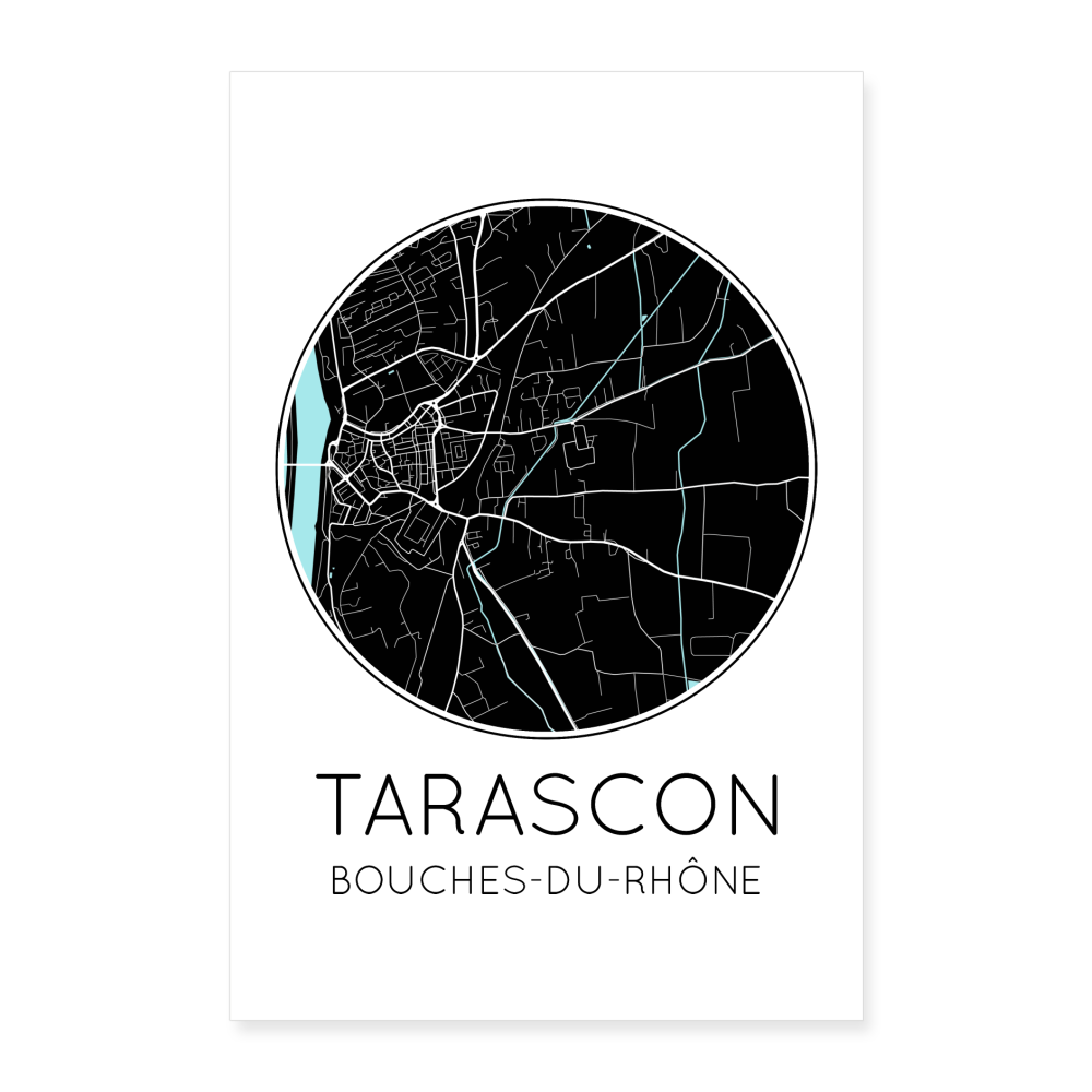 Poster Tarascon - Plan Tarascon - 40 x 60 cm - blanc