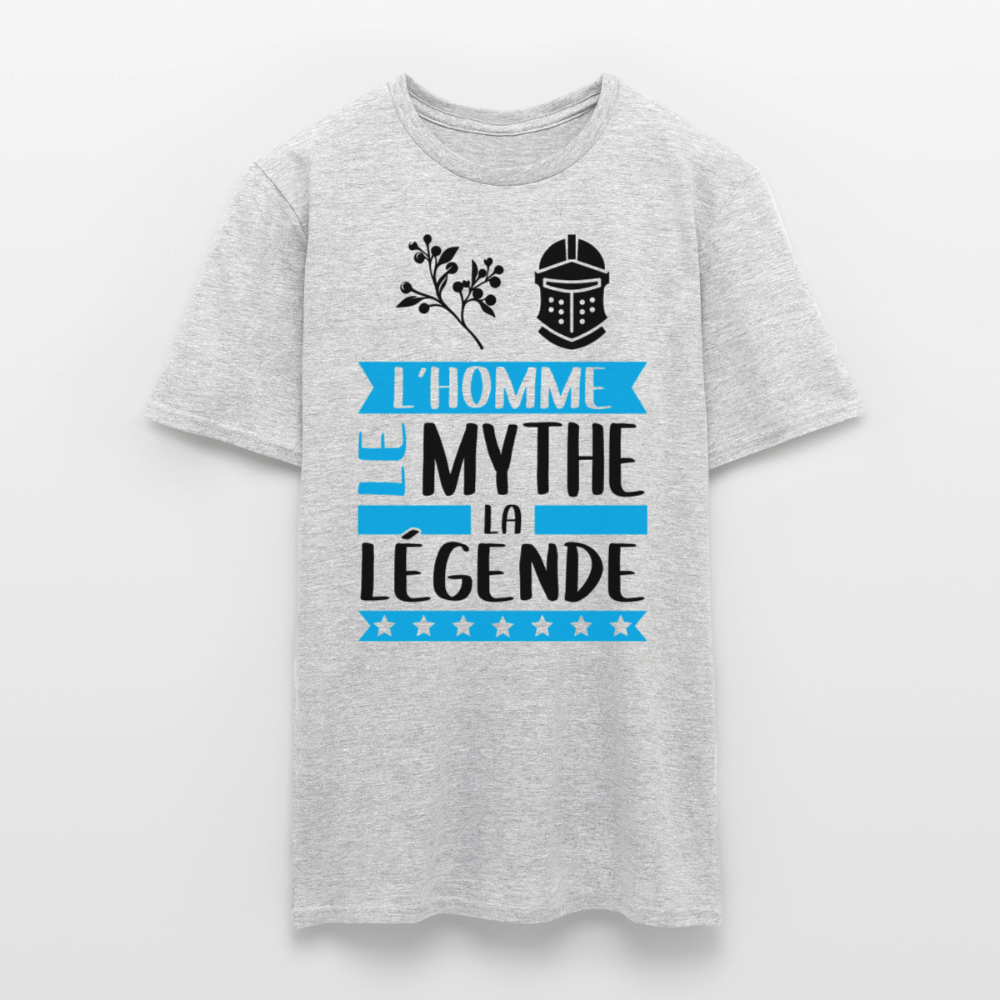 T-shirt homme coloris clair Guillaume en rébus – L’homme, le mythe, la légende - gris chiné