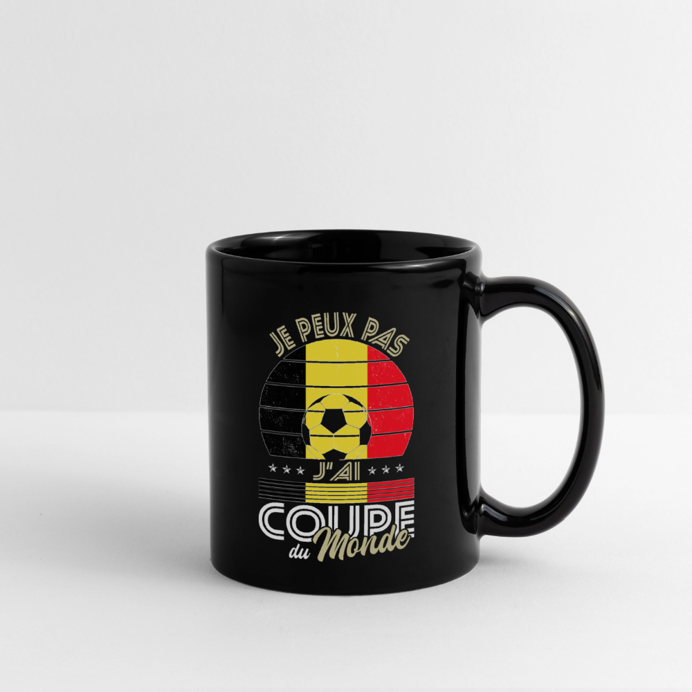 Mug uni - Je peux pas j'ai Coupe du Monde - Belgique - noir