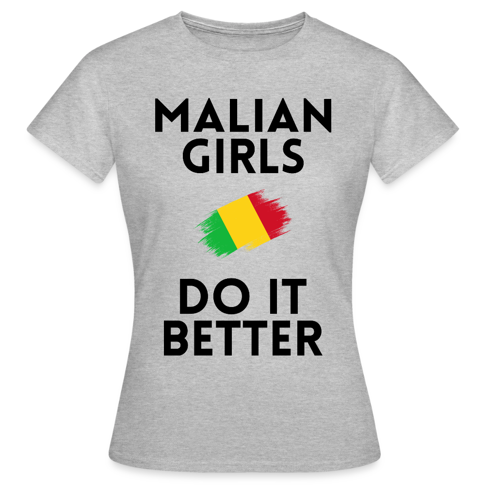 T-shirt femme coloris clair - Malian Girls Do It Better - gris chiné