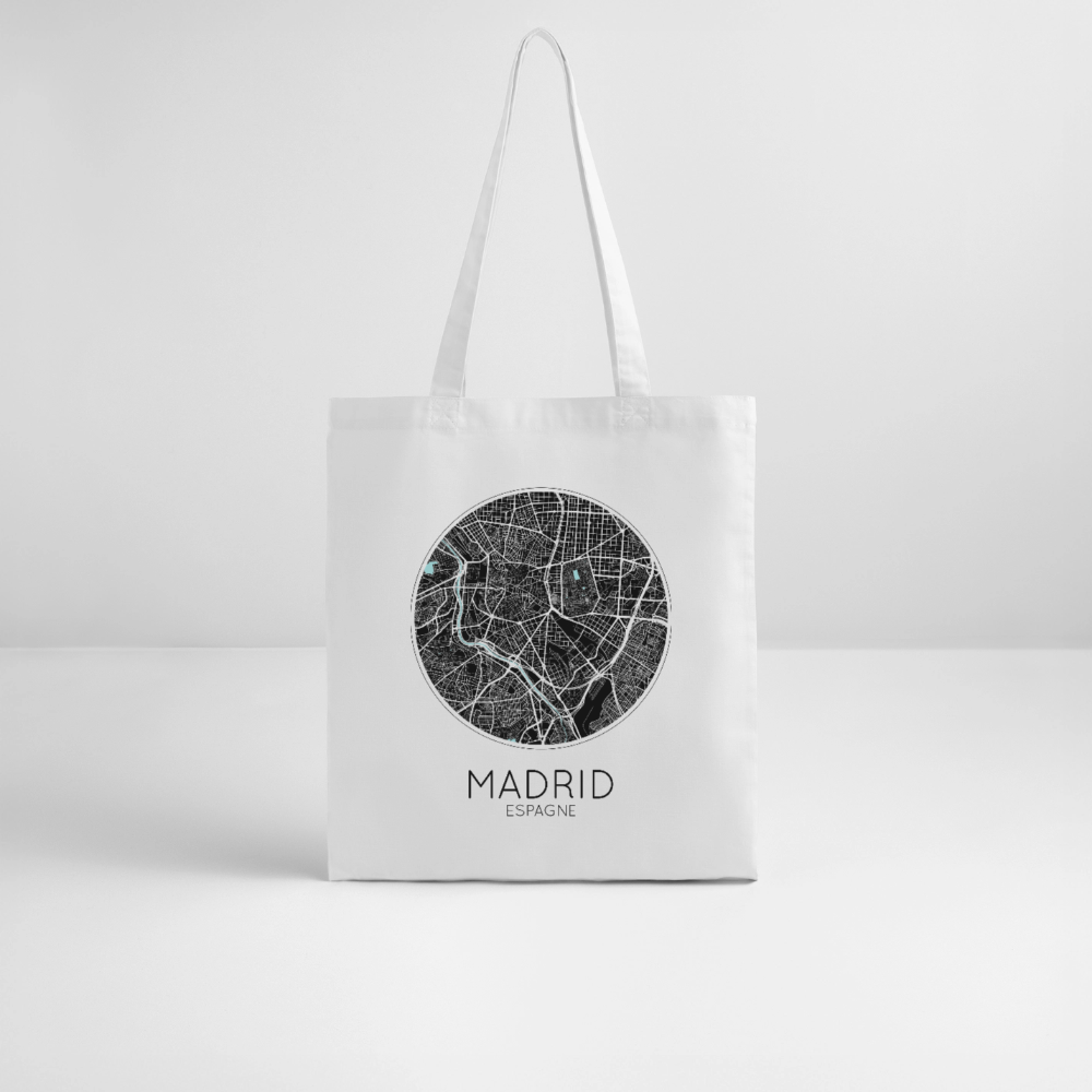 Tote Bag Madrid Bio Coloris Clair – Plan de Madrid - blanc