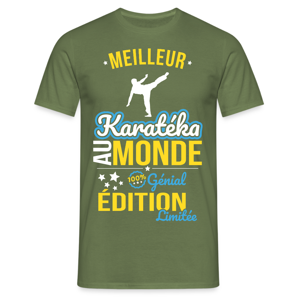 T-shirt Homme - Meilleur Karatéka au monde - 100% génial - vert militaire