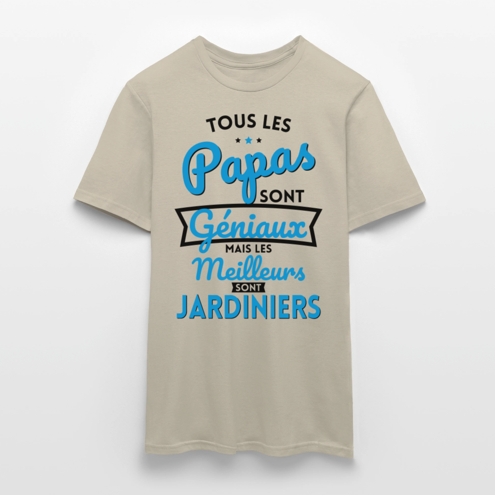T-shirt Homme - Papas géniaux - Les meilleurs sont jardiniers - beige sable