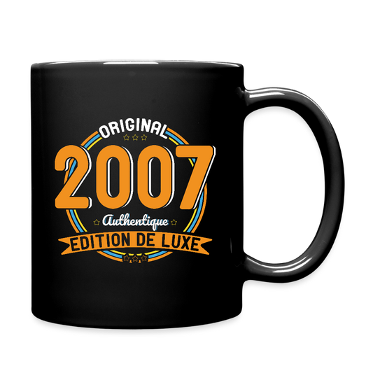 Mug uni - Anniversaire 18 Ans - Original 2007 Authentique - noir