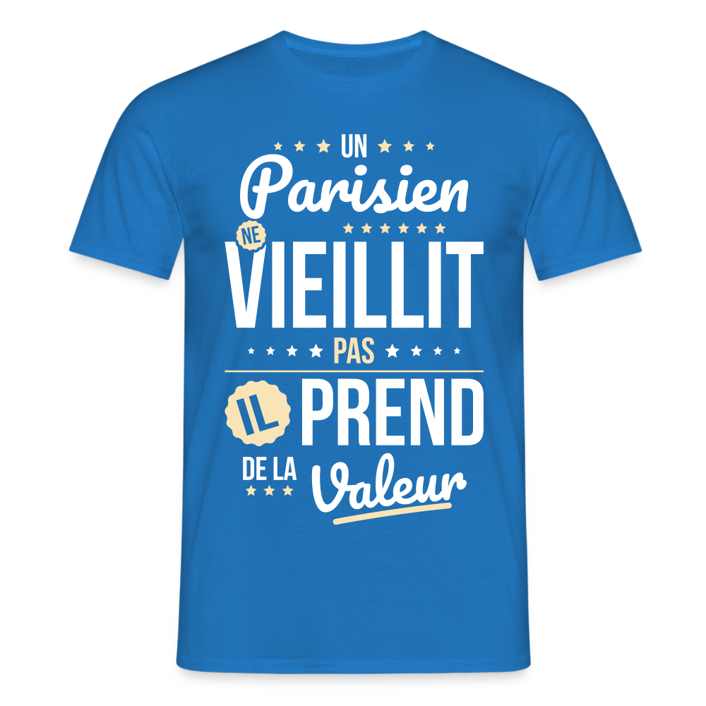 T-shirt Homme -  Un Parisien ne vieillit pas - bleu royal