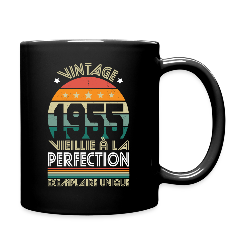 Mug uni - Anniversaire 70 Ans - Vintage 1955 - noir