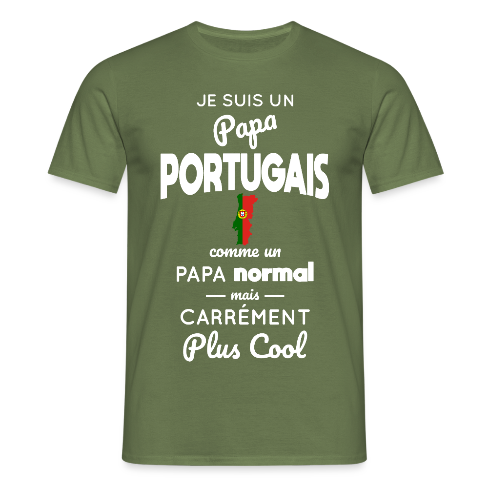 T-shirt Homme - Papa Portugais Plus Cool - vert militaire
