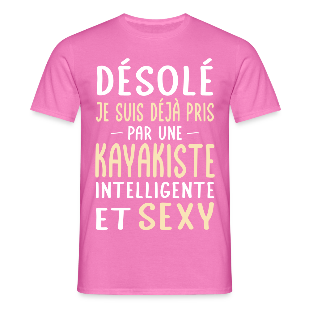 T-shirt Homme - Je suis pris par une kayakiste intelligente et sexy - rose