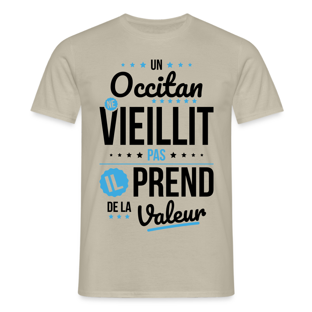 T-shirt Homme - Un Occitan ne vieillit pas - beige sable