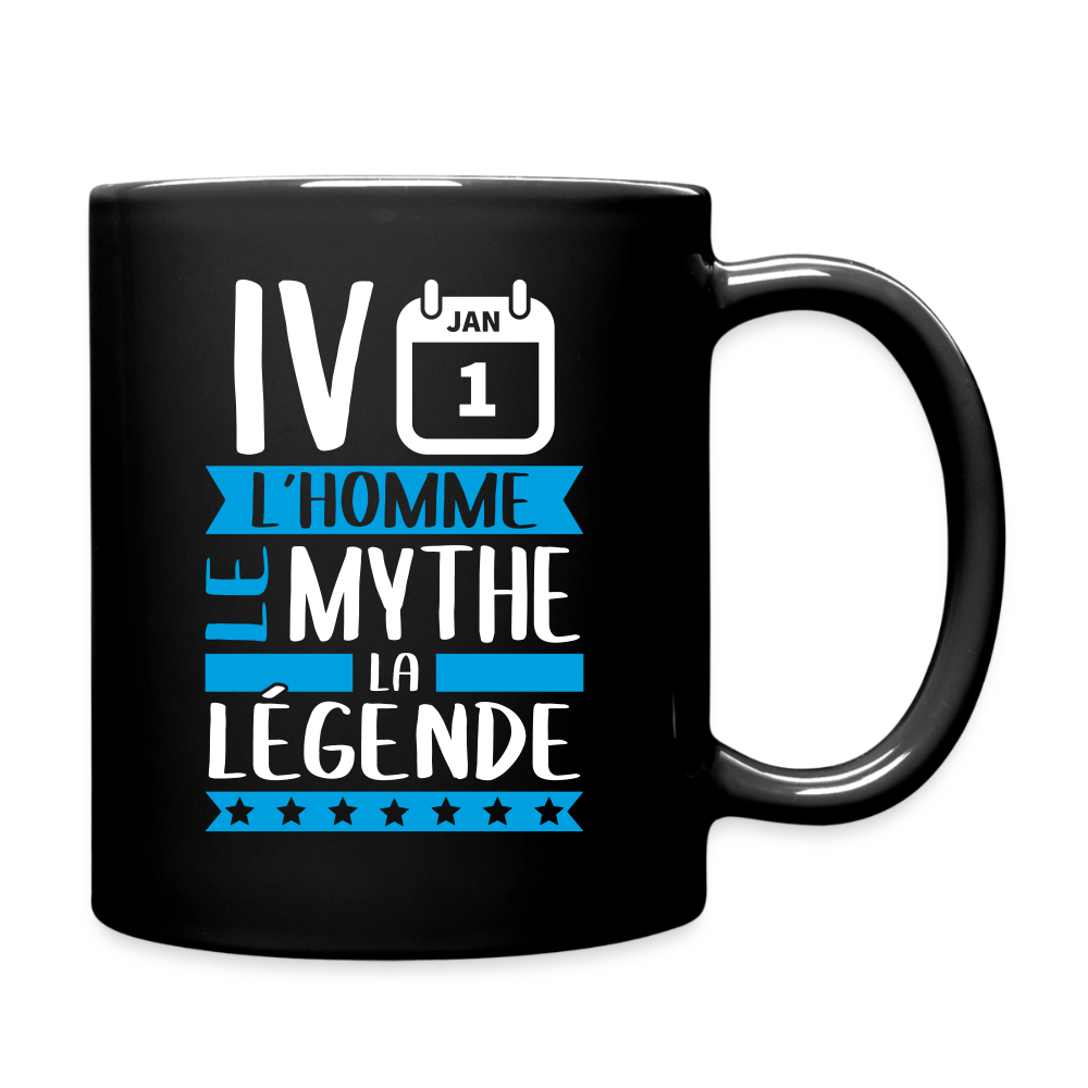 Mug uni Yvan rébus – L’homme, le mythe, la légende - noir