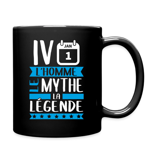 Mug uni Yvan rébus – L’homme, le mythe, la légende - noir