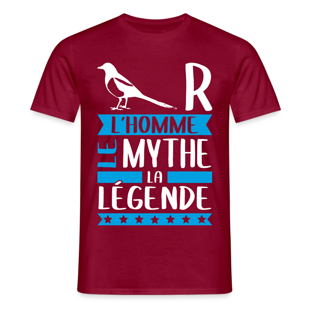T-shirt homme Pierre rébus – L’homme, le mythe, la légende - rouge brique