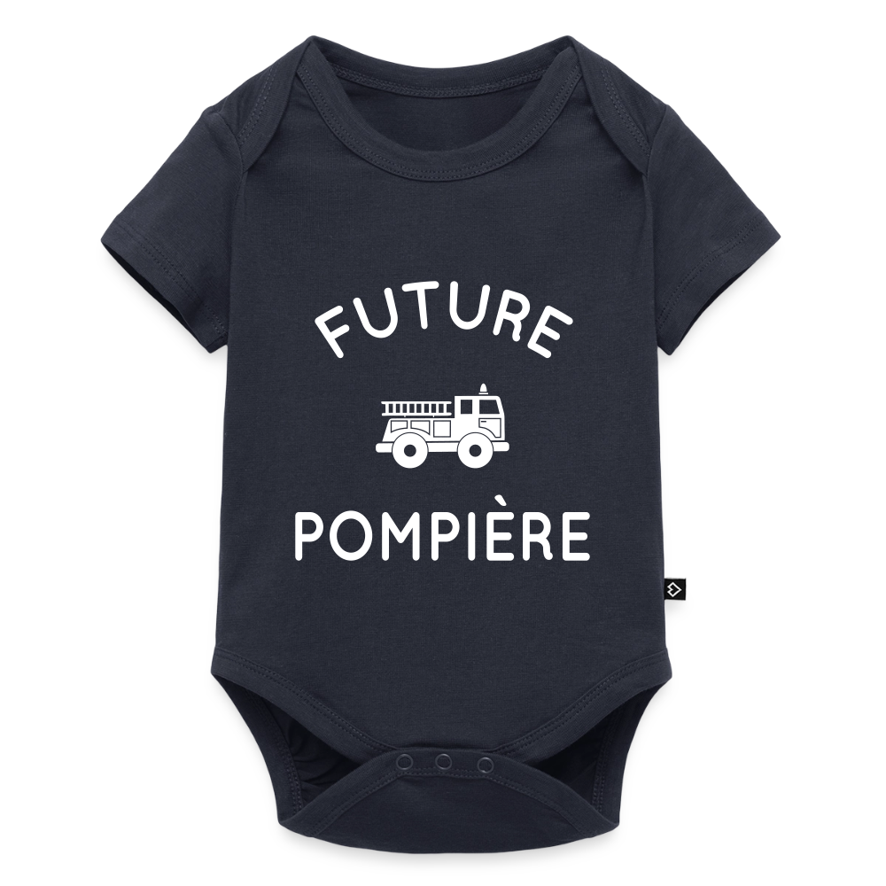Body Bébé bio manches courtes - Future pompière - bleu marine